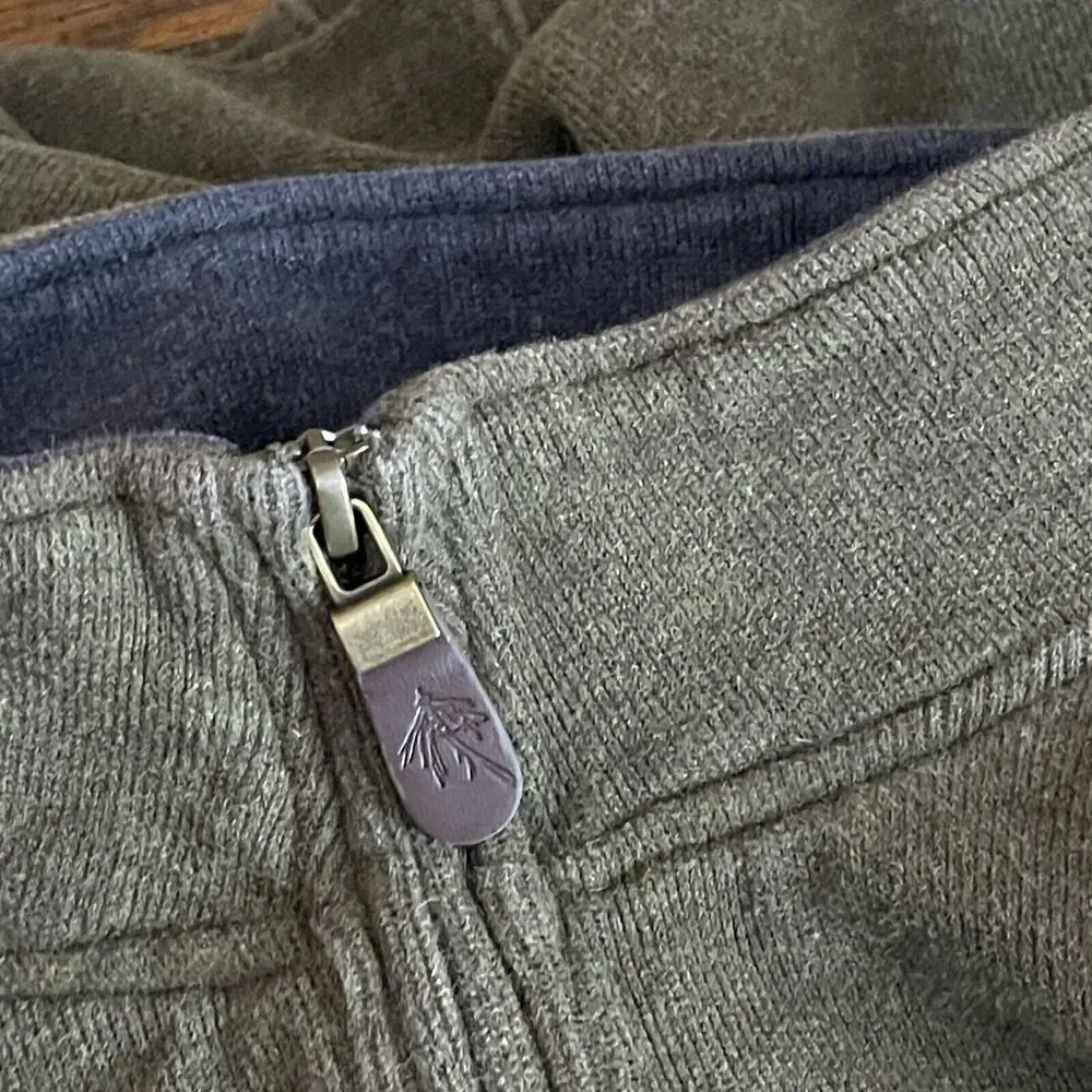 Orvis Mens XXL Vintage Quarter Zip Pullover Sweater Green Heavyweight Cotton‎
